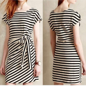Anthropologie Striped Black and White Mini Dress